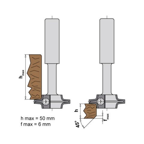 JSO Abrund / Fasefräser HW-WP Z2, D=60mm, R=6mm, S=20x55mm - 22160-5-20060-R