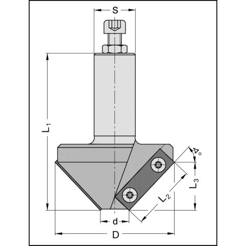 JSO WP-Fasefr&auml;ser Z2 D=74mm, 45 GRAD / S=25x55mm...