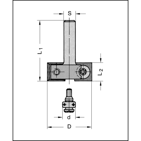 JSO Falz-u.Planfräser Z2 HW-WP 30x12mm, S=8mm m.ABDECKSCHRAUBE - 22253-5-30000-R