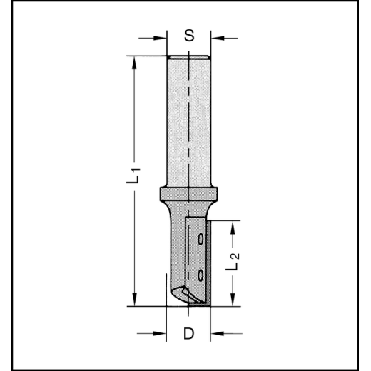 JSO Oberfräser Z1 HW-WP 12,7(1/2")x30mm L., S=12,7(1/2") LINKS - 22349-5-12730-L