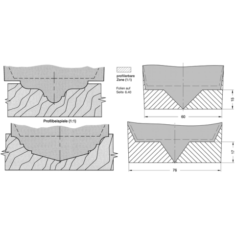 JSO Stirnprofiler HW-WP 60x34 mm | S=20x55mm m.E. / RECHTS