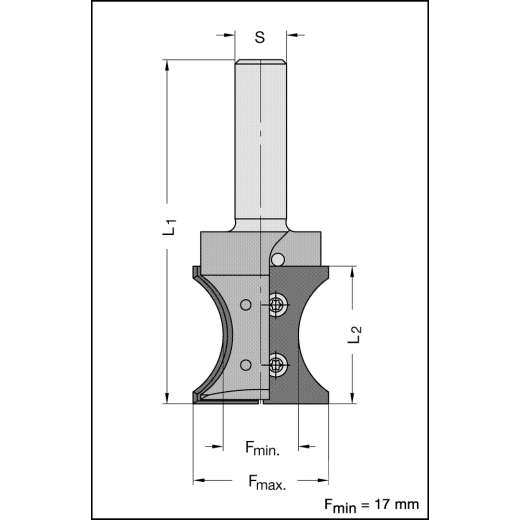 JSO RAPIDO-Tragkörper D=31,5/17mm | L2=32mm, S=1/2"x40mm, OHNE MESSER
