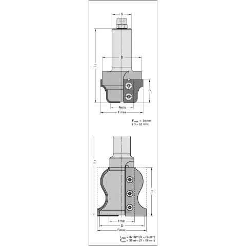 JSO RAPIDO-Rohling D=66mm L2=60mm, S=25x55mm m.E. -...