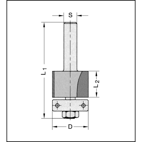JSO Bündigfräser Z2 HW 12,7x12mm S=6mm Rechts