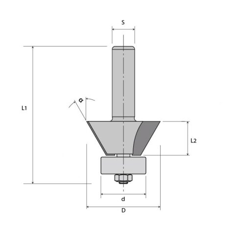 JSO 30° Chamfer cutter "24100" Z2 carbide...