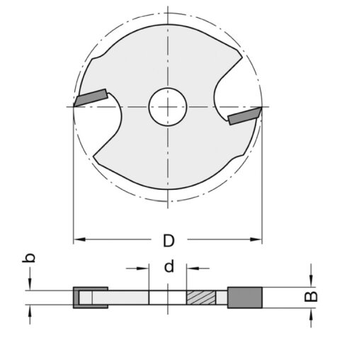 JSO 3mm disc groove cutter HW 40x3,0x6mm Z2