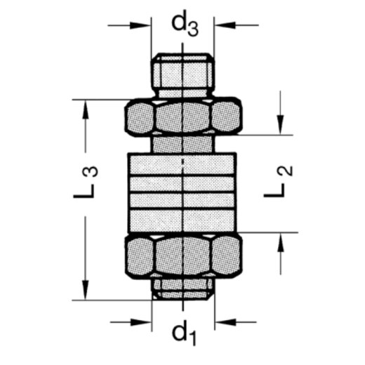 JSO Aufnahmedorn d1=6mm,S=M10 | m.ANLAUFLAGER