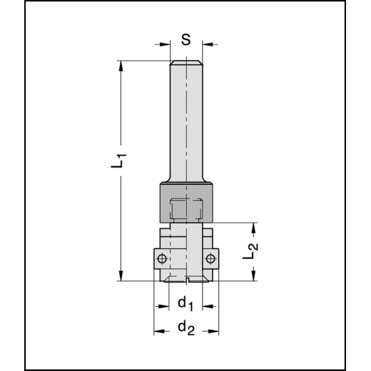 JSO Aufnahmedorn d1=8mm / S=8mm, m. AL 16/20mm  und RINGSATZ - 24193-0-08020-R