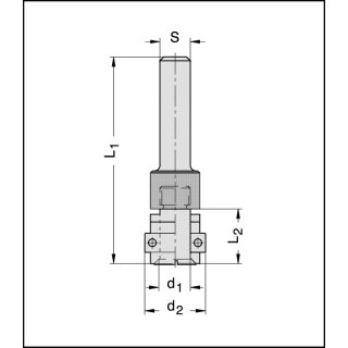 JSO Aufnahmedorn d1=8mm / S=10mm | m. AL 16mm     und RINGSATZ