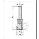 JSO Werkzeugaufnahme d1=8mm/S=12mm | MIT RINGSATZ OHNE ANLAUFLAGER