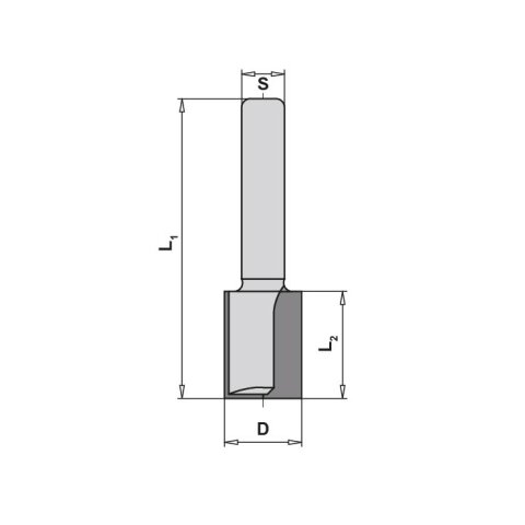 JSO 14,50mm Nutfräser Z2 HW 14,50x20/48mm Schaft 6,35mm - 24222-5-14520-R