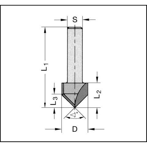 JSO V-Nutfräser HW 14mm S=8mm, 90 GRAD -...