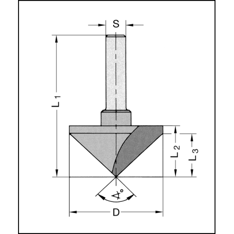 JSO Faseschaftfräser Z1 HW 90°, D 40mm / S M10 -...