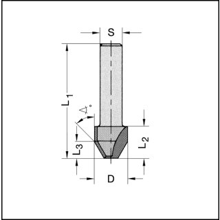 JSO Fasefräser Z2 HW 12mm 30° | S=6mm