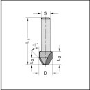 JSO Fasefräser Z2 HW 12mm 45° | S=6,35mm