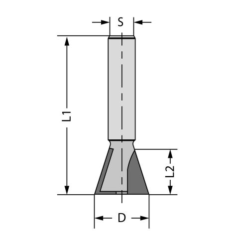 JSO Zinkenfräser Z2 HW 13,5 mm, S=8mm - 24323-5-13500-R