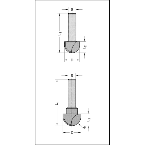JSO Hohlkehlfräser Z2 HS 16mm | R=8mm S=8mm