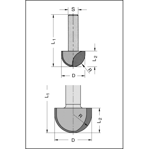 JSO Hohlkehlfr&auml;ser Z2 HW 30mm R=15mm HV | S=12mm