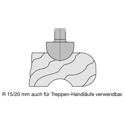 JSO Hohlkehlfräser Z2 HW 40mm R=20mm HV | S=12mm