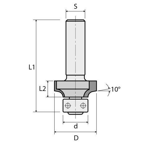 JSO R3mm Abrundfräser Z2 HW 20x8,50/44mm Schaft 8mm...