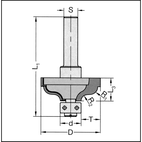 JSO Profilfräser Z2 HW 34mm, m.AL.12mm / HANDVORSCHUB - 24473-5-34000-R