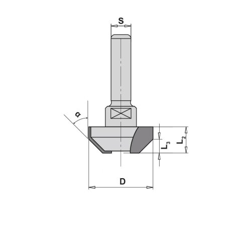 JSO 45° Chamfer cutter "24550-5" Z2 carbide 31x15/50mm S6mm