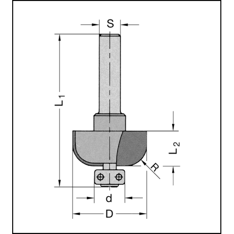 JSO Halbhohlkehlfr&auml;ser Z2 HW 22mm, R 5,0mm m.AZ...