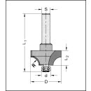 JSO Viertelstabfräser Z2 HW 24,6mm | R 6,3mm m.AL HANDVORSCHUB