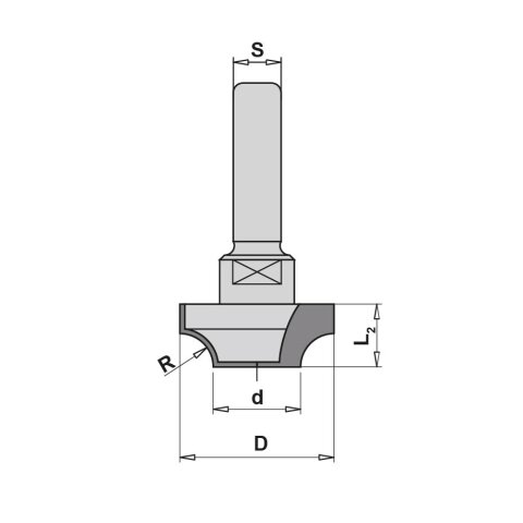 JSO R8mm Viertelstabfräser "24630-5" Z2 HW...