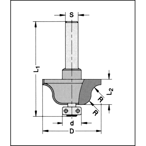JSO Profilfräser Z2 HW 31mm m.AL | R 4/4mm HANDVORSCHUB