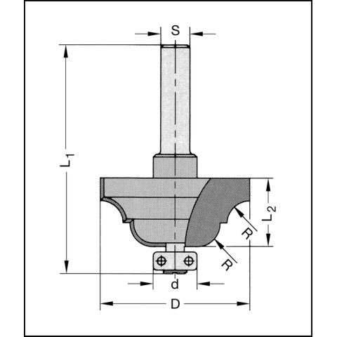 JSO Profilfräser Z2 HW 41,2mm | R 6,3/6,3mm m.AZ...