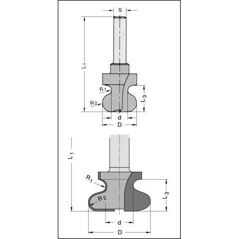 JSO Griffmuldenfräser Z2 HW 19mm, S=12mm - 24786-5-19000-R