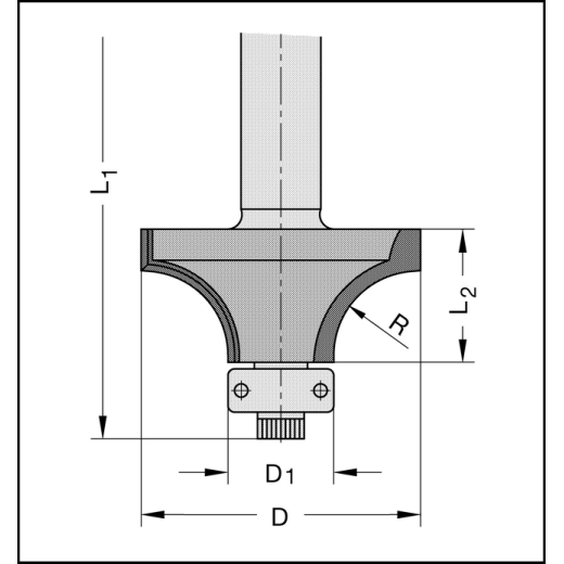 JSO Doppelabrundfräser HW D=38mm R=5mm, S=12x40mm - 24796-5-00010-R