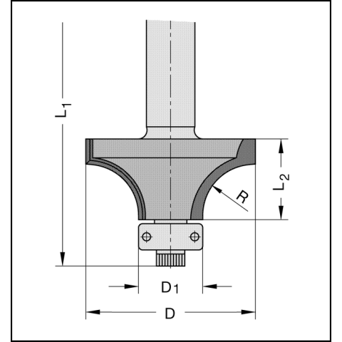 JSO Doppelabrundfräser HW D=38mm R=5mm, S=12x40mm -...