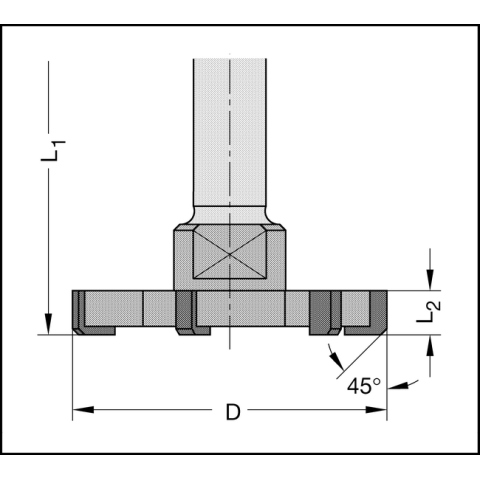 JSO Doppelabrundfräser HW D=38mm R=5mm | S=12x40mm