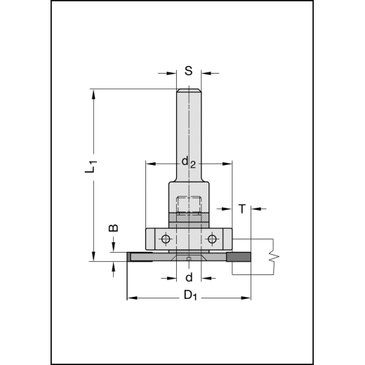 JSO Laminat Nutfräsersatz 2,5mm S=8mm, mit NUTSÄGE 40x2,5mm - 25163-5-32025-R