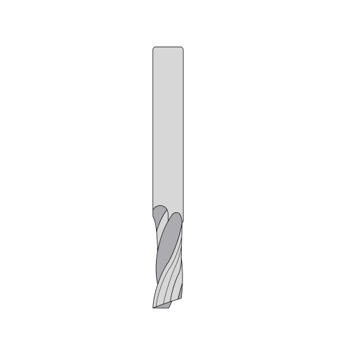 JSO 6mm VHW Einzahn - Schlichtfräser Z1 6x27x60mm Rechts negativ Schaft 6mm