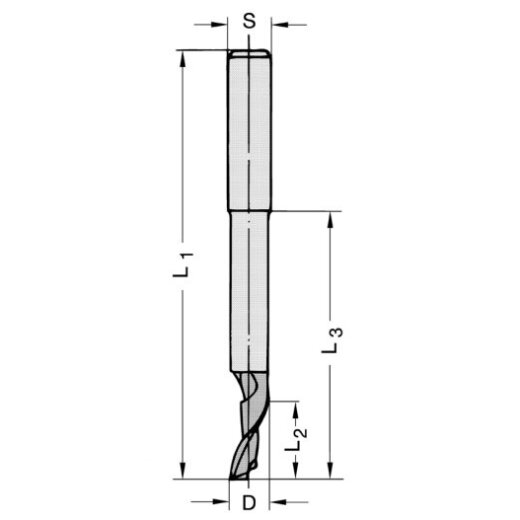 JSO 6mm Kopierfräser Z1 HS 6x16/45x90mm | S 8mm