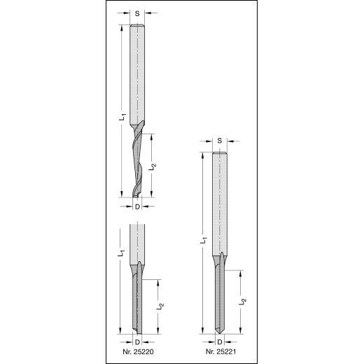 JSO Wasserschlitzfräser 6x40x100mm Z1 | HSS S=8mm