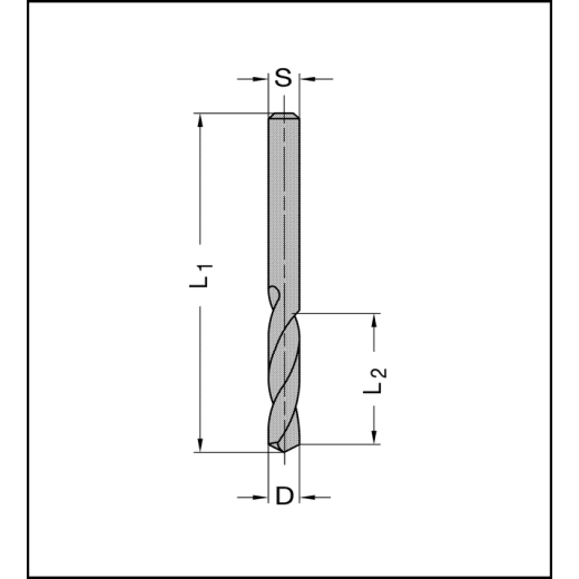 JSO Spiralbohrer HW-massiv 3x16x46mm L.