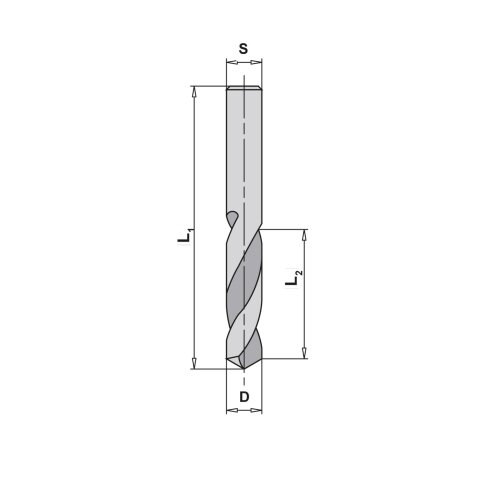 JSO Spiralbohrer HW-massiv 3x27x46mm L. - 30120-6-03027-L