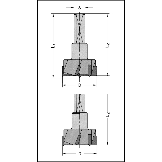 JSO Zylinderkopfbohrer HW 35x55,5mm | RECHTS  Z=3+3V  OHNE ZENTRIERSPITZE