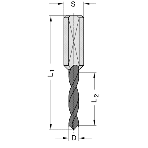 JSO 3mm Dübellochbohrer VHW 3x16/57,5mm S10x33 links