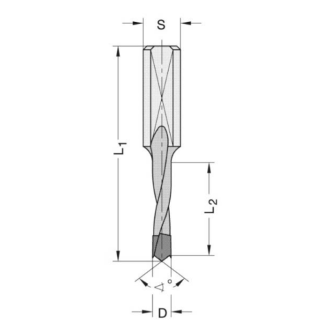 JSO 5mm ISODUR-Dübellochbohrer HW 5x27/57,5mm S10x27...