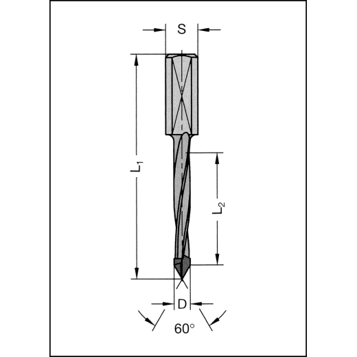 JSO Dübelbohrer HW 5x25mm 60 GRAD, mit RÜCKENFÜHRUNG - 30567-5-05025-R