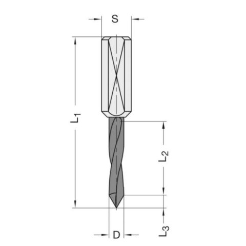 JSO 10mm VHW - Durchgangsbohrer 10x33x70mm S=10mm 60°...