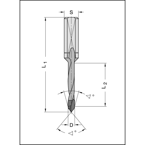 JSO ISODUR-Dübellochbohrer HW 7x35mm Links mit Dachformspitze - 30570-5-07035-L