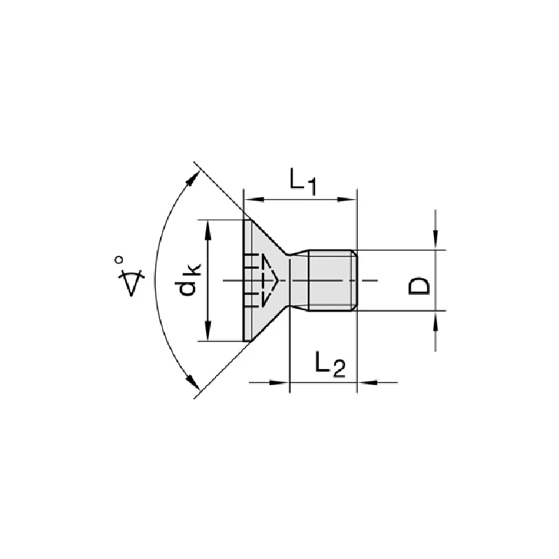 JSO M5x6 90° Torx-Senkkopfschraube T20