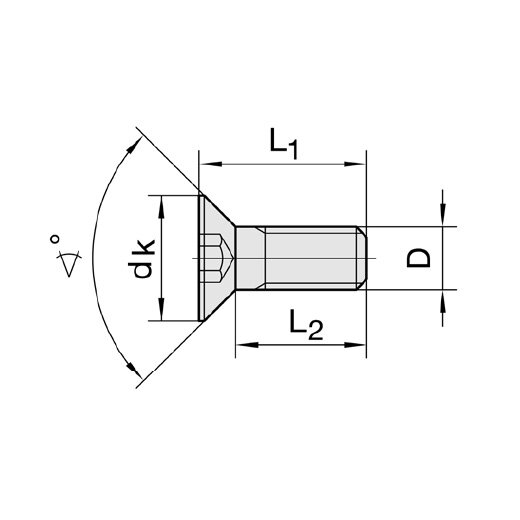 JSO M6x12 90° Senkschraube SW4 - Innensechskant