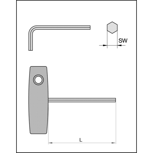 JSO Sechskantschlüssel m.Quergriff SW 5x100 | SW 5x100